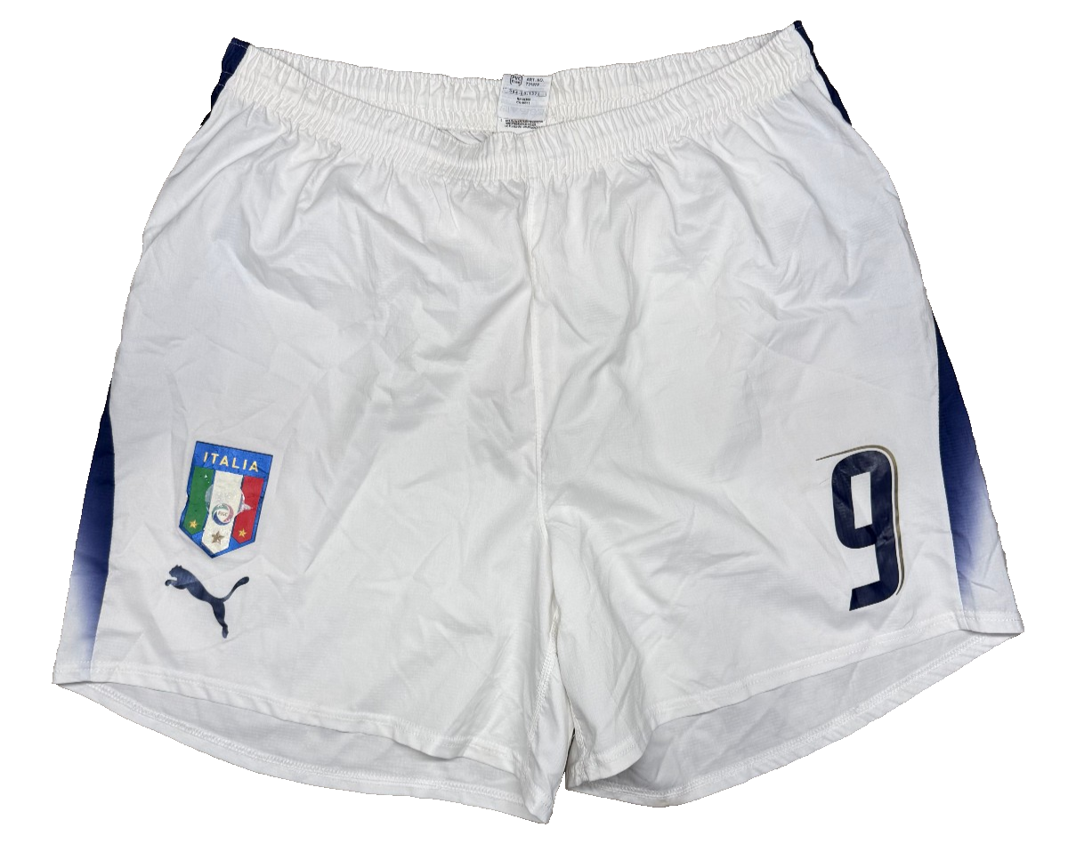 match worn italia puma calcio shorts TONI #9 mondiali 2006 World Cup XL
