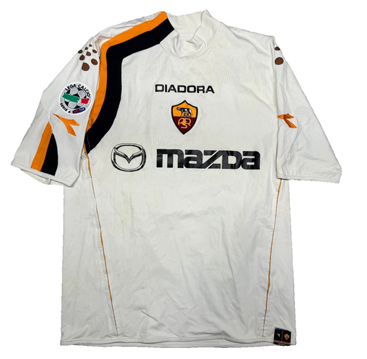 maglia calcio vintage AS Roma De Rossi #4 Mazda Diadora 2004 2005 M Serie A