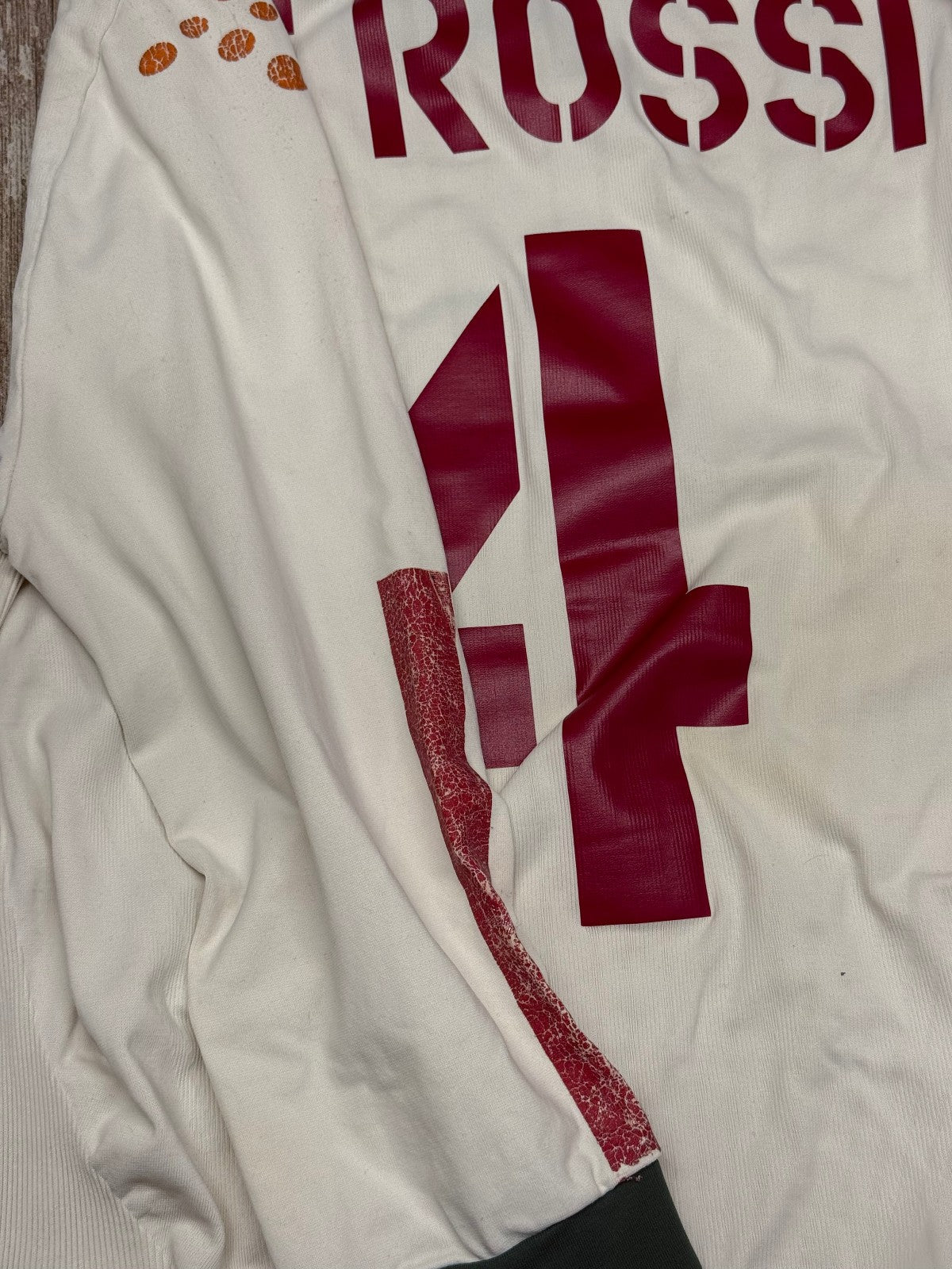 maglia calcio vintage AS Roma De Rossi #4 Mazda Diadora 2004 2005 L/XL UCL