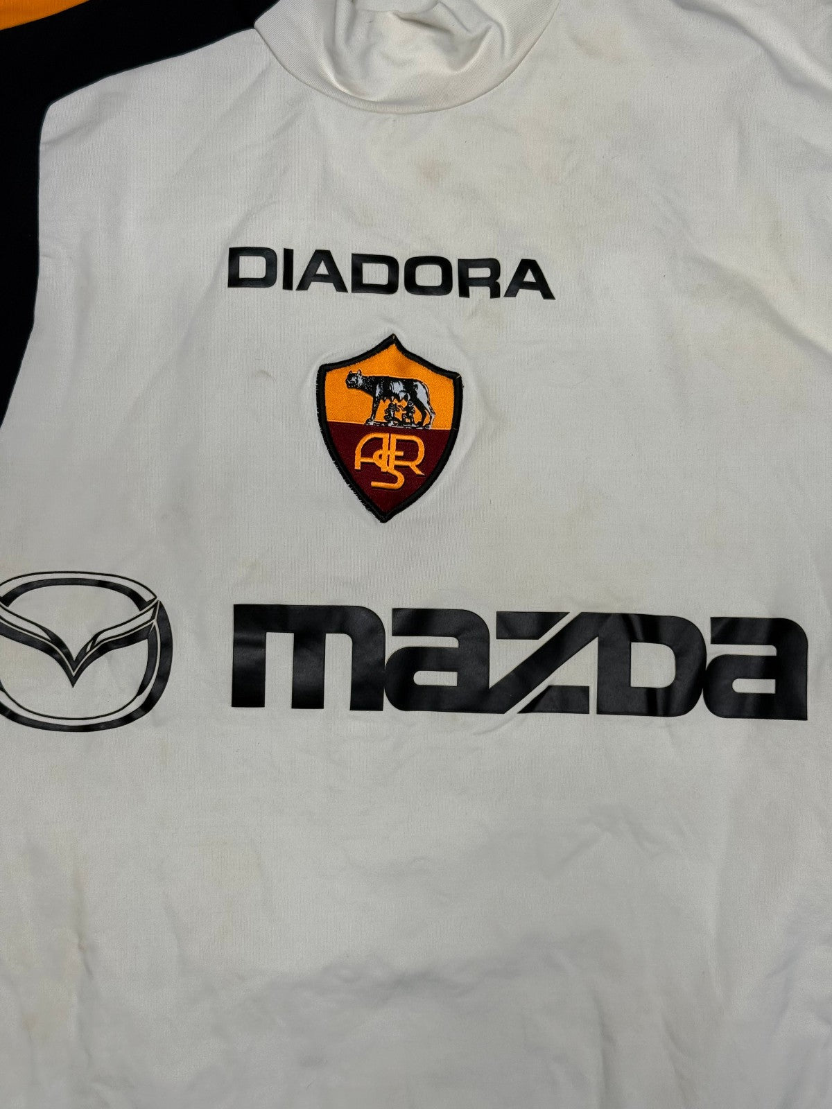maglia calcio vintage AS Roma De Rossi #4 Mazda Diadora 2004 2005 M Serie A