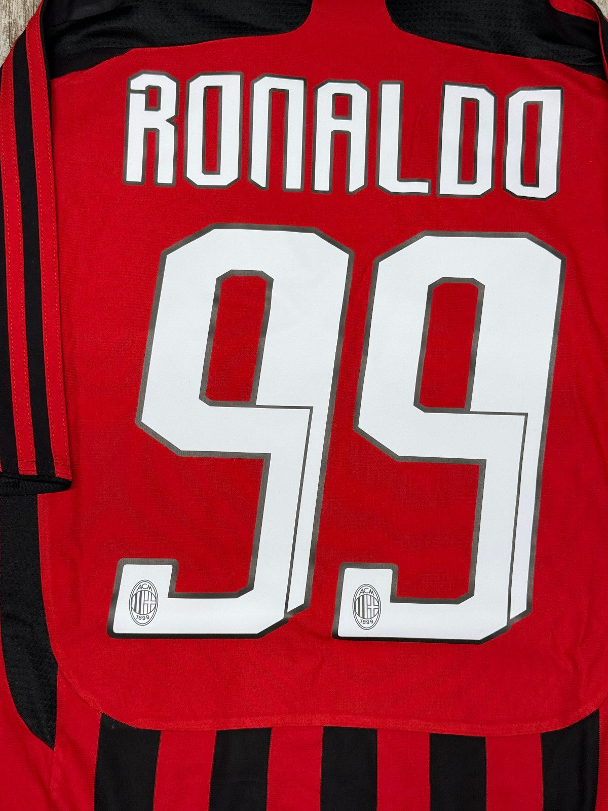 maglia calcio vintage AC Milan Ronaldo 2007 2008 Bwin Adidas Climacool