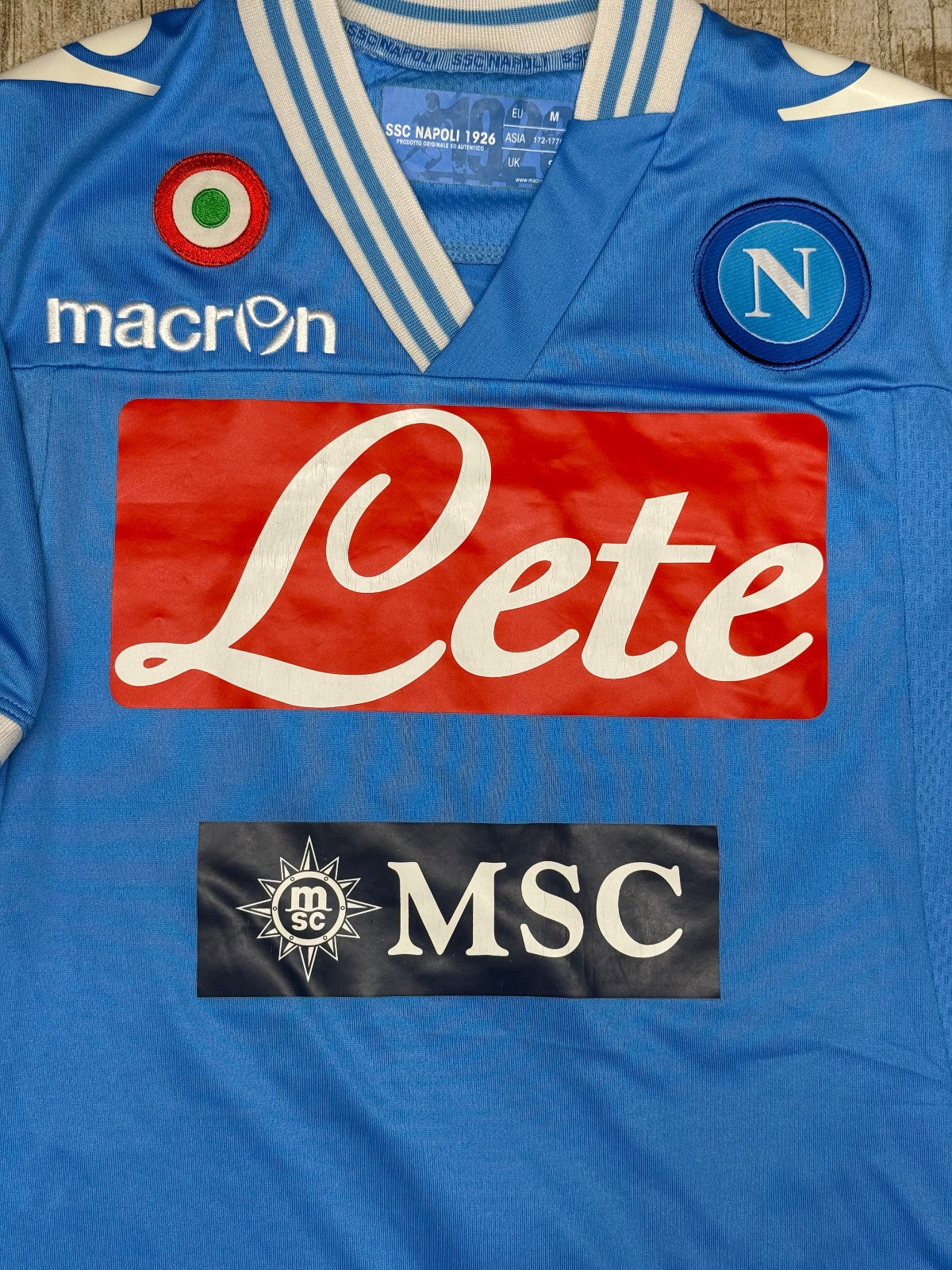 maglia calcio vintage Napoli Cavani home 2012 2013 shirt Jersey Macron M Lete