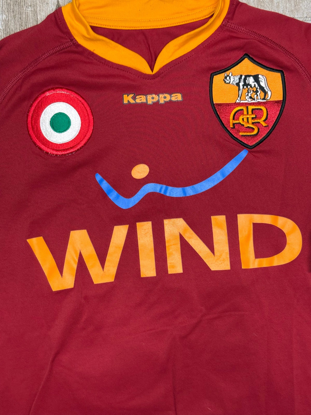 Maglia calcio Roma vintage Totti  Kappa 2007 2008 Wind Serie A M home Jersey