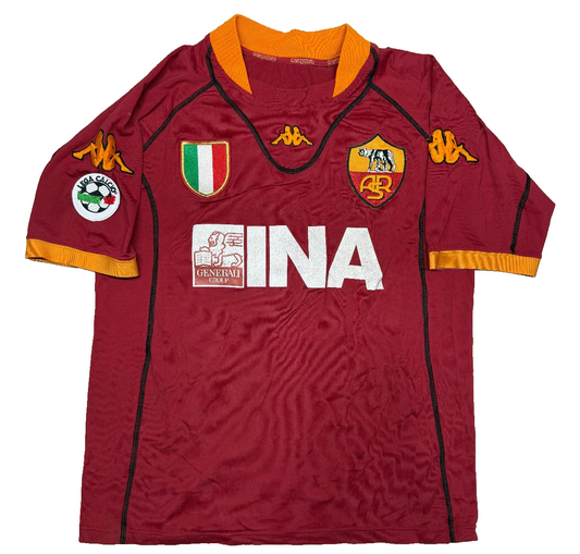 maglia calcio vintage AS Roma SAMUEL 2001 2002 KAPPA *SCUDETTO RICAMATO*