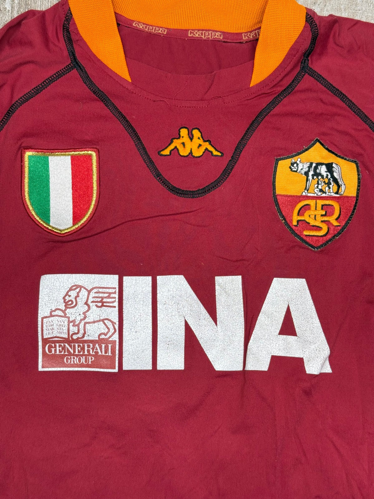 maglia calcio vintage AS Roma SAMUEL 2001 2002 KAPPA *SCUDETTO RICAMATO*