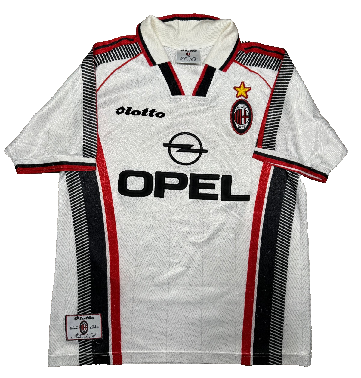 maglia calcio vintage AC Milan Maldini 1997 1998 scudetto Opel M player