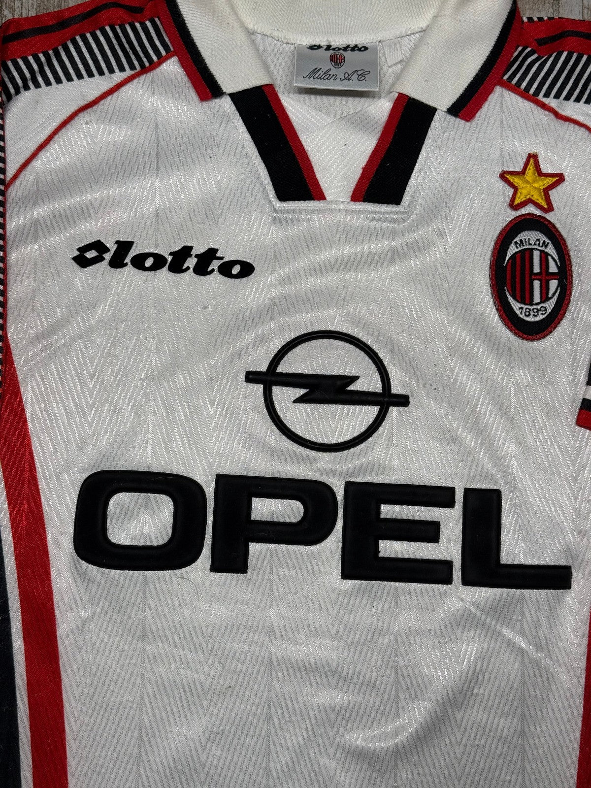 maglia calcio vintage AC Milan Maldini 1997 1998 scudetto Opel M player