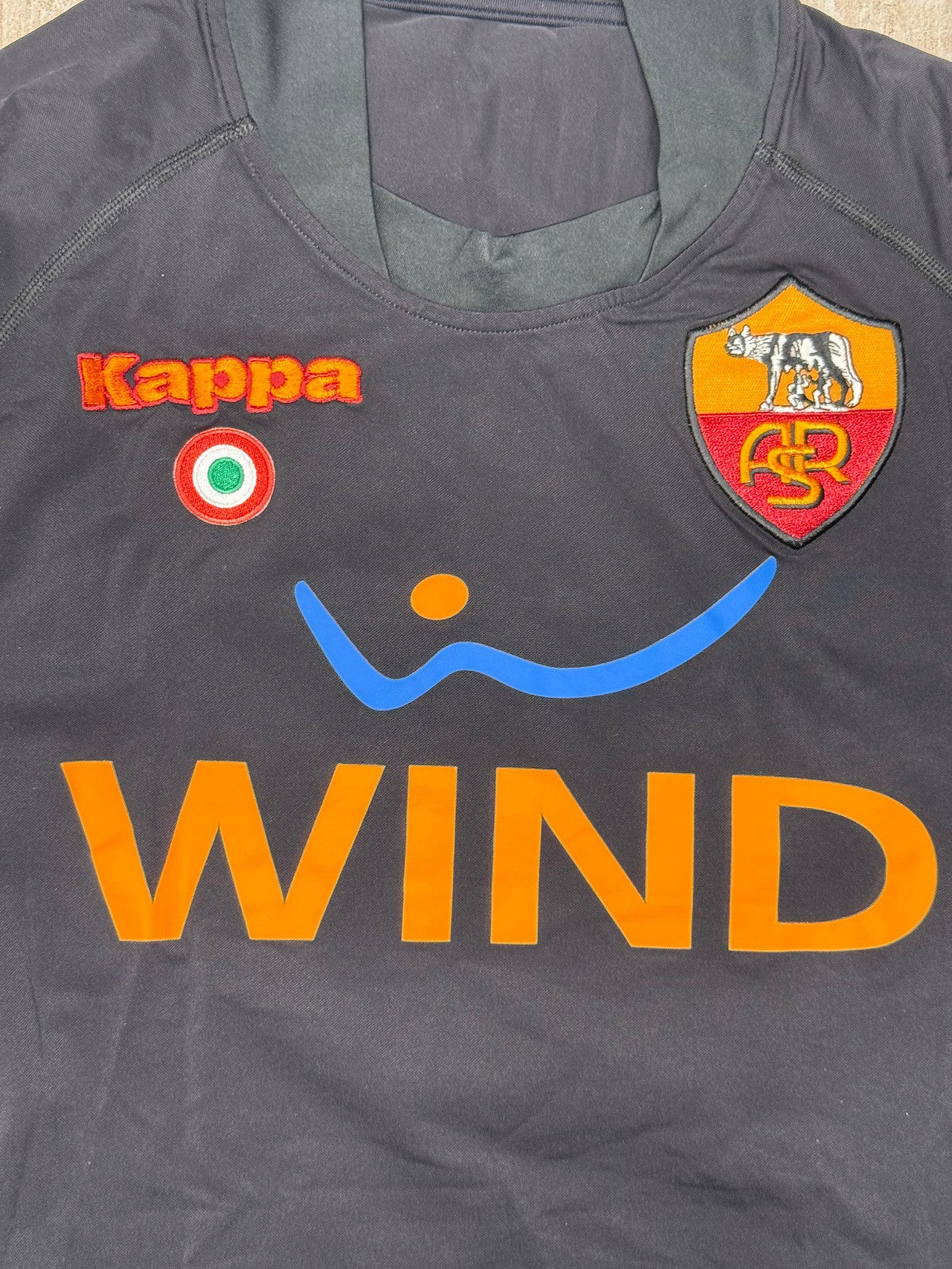 maglia calcio vintage AS Roma JUAN 2008 2009 UCL v ARSENAL kappa Wind XL