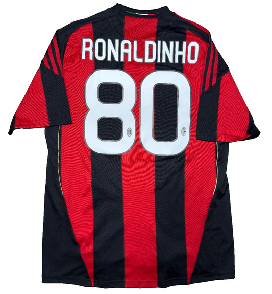 maglia calcio vintage AC Milan RONALDINHO L 2010 2011 SCUDETTO Adidas Climacool