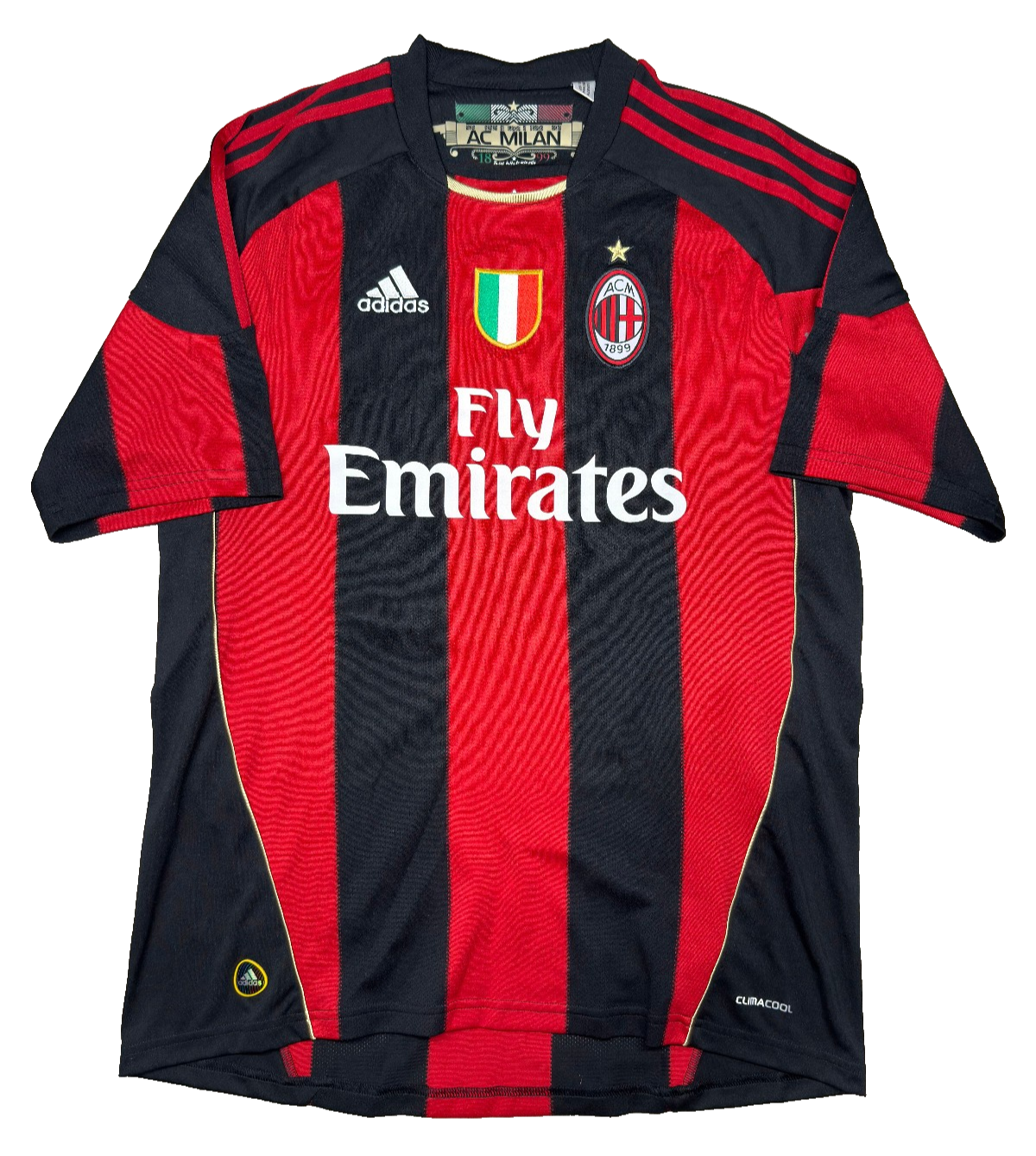 maglia calcio vintage AC Milan RONALDINHO L 2010 2011 SCUDETTO Adidas Climacool