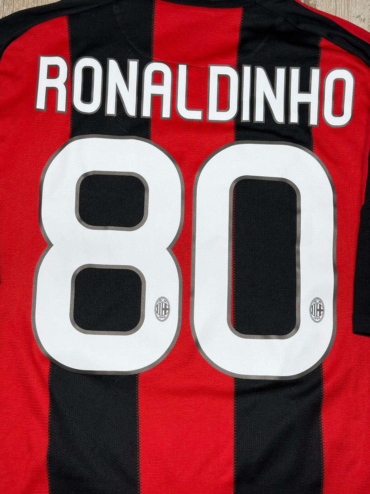 maglia calcio vintage AC Milan RONALDINHO L 2010 2011 SCUDETTO Adidas Climacool