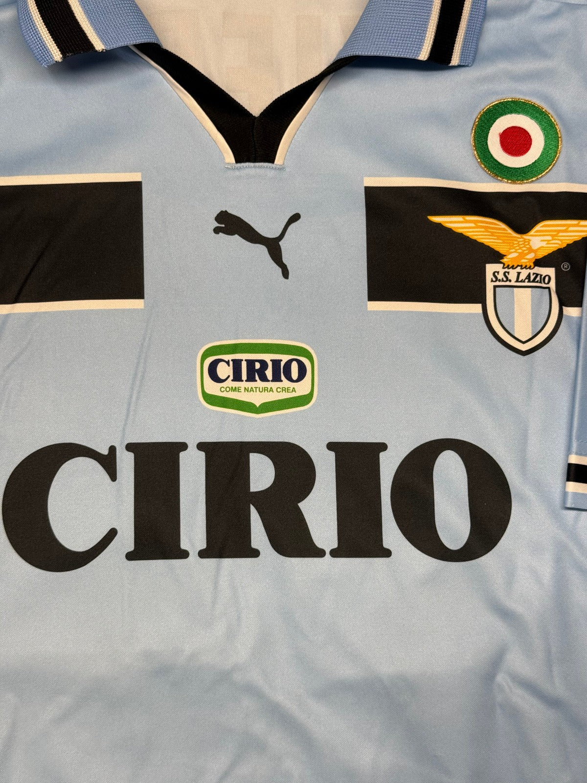 maglia calcio vintage SS Lazio Puma Cirio 1999 2000 Scudetto VIERI FAN version