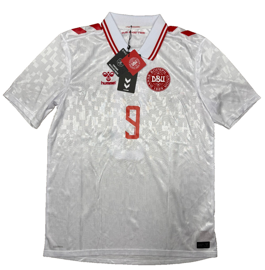 Maglia Danimarca Away 2024 HOJLUND 9 Hummel Nuova Con Cartellini Taglia L
