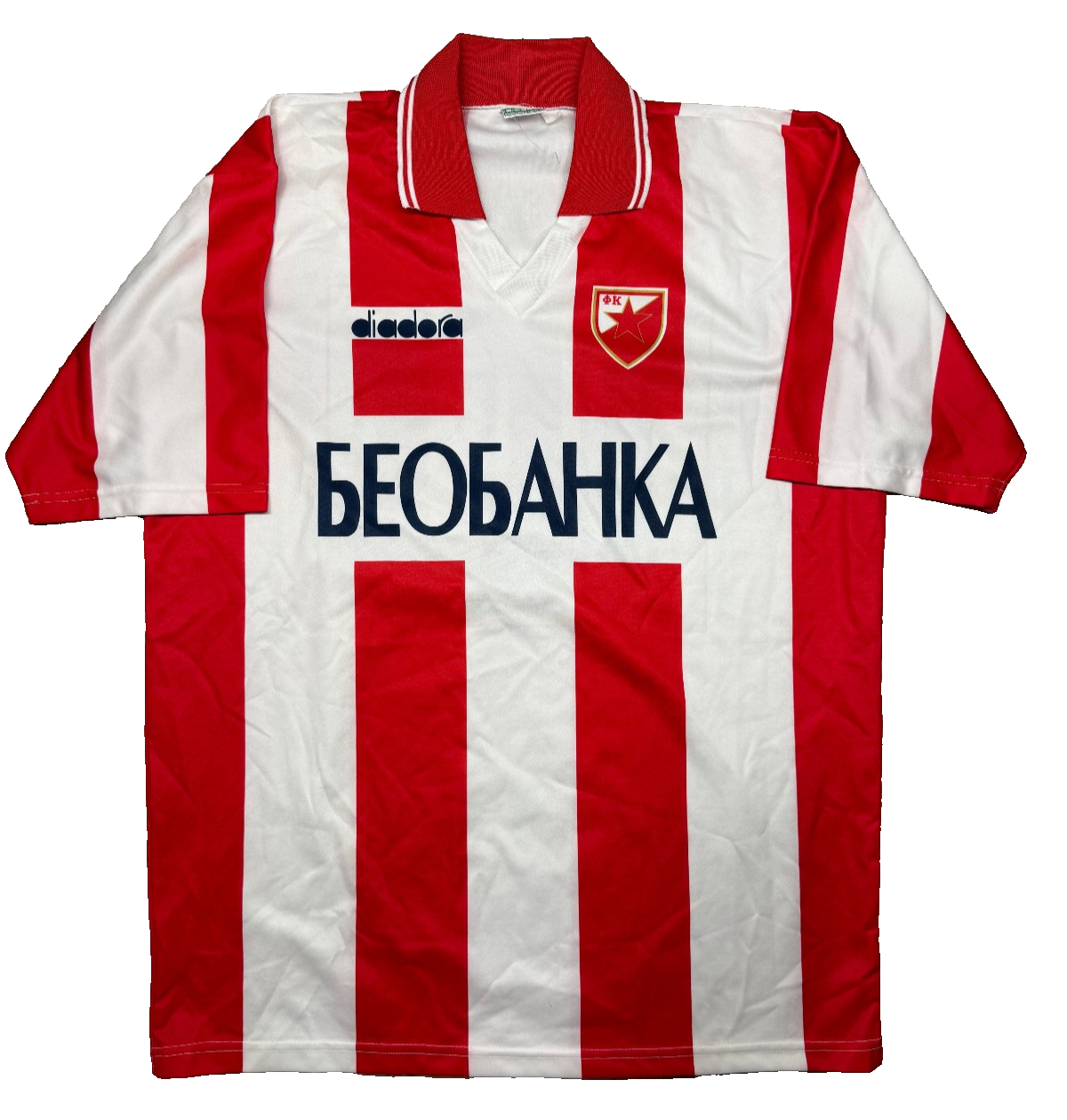 Maglia Vintage FK Crvena Zvezda Stella Rossa Diadora Beobanka N°10 Home Anni 90