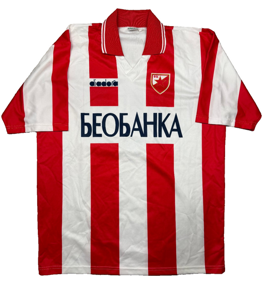Maglia Vintage FK Crvena Zvezda Stella Rossa Diadora Beobanka N°10 Home Anni 90