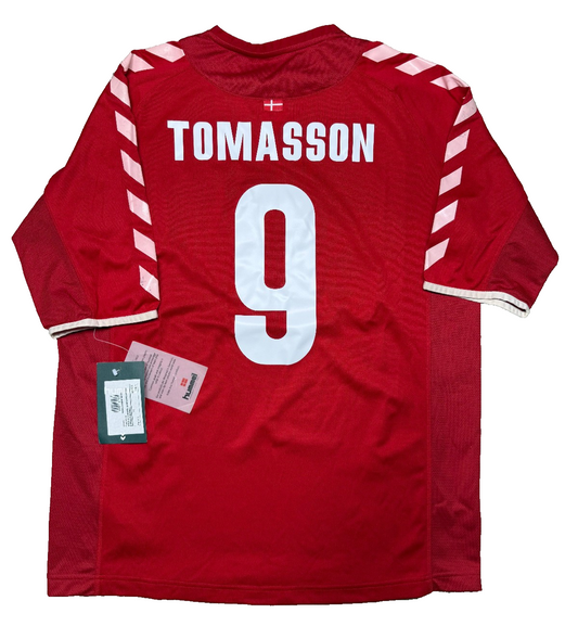 Maglia Danimarca Hummel TOMASSON 9 Nuova Con Cartellini Taglia L Denmark Jersey