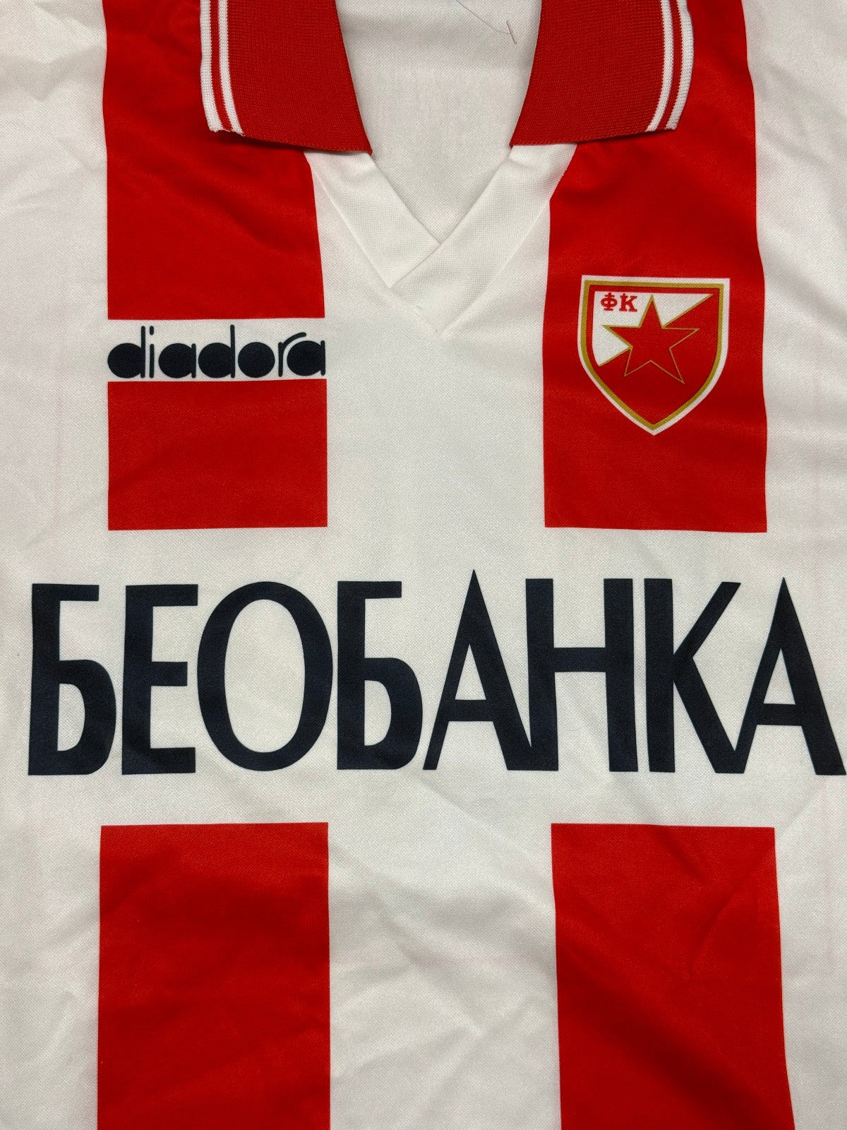 Maglia Vintage FK Crvena Zvezda Stella Rossa Diadora Beobanka N°10 Home Anni 90