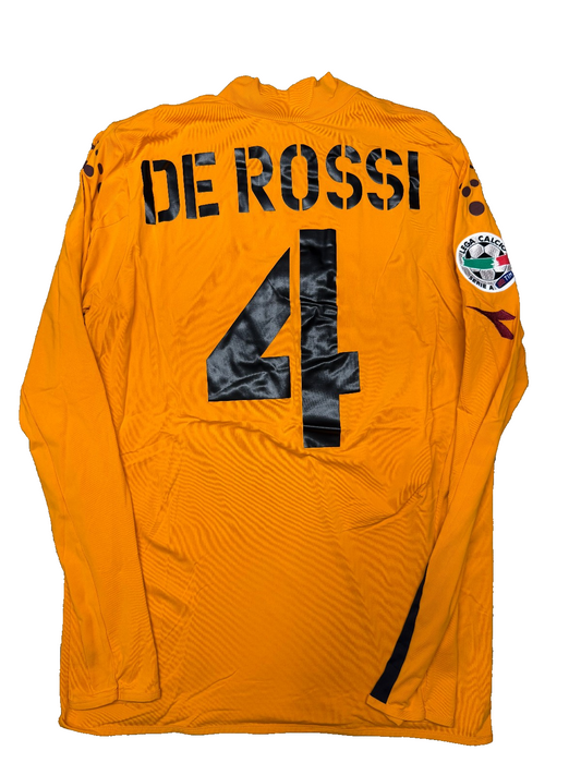 maglia calcio vintage AS Roma De Rossi #4 Mazda Diadora 2004 2005 M