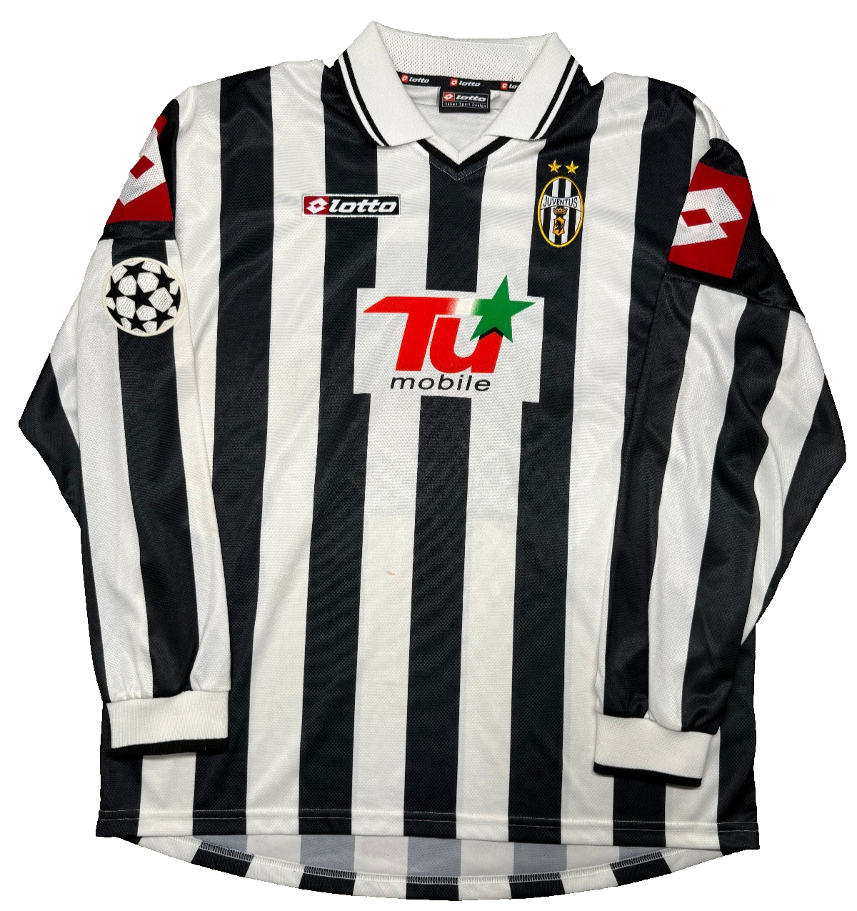 maglia juventus match worn vintage DEL PIERO Champions League 2001-02 TU Mobile
