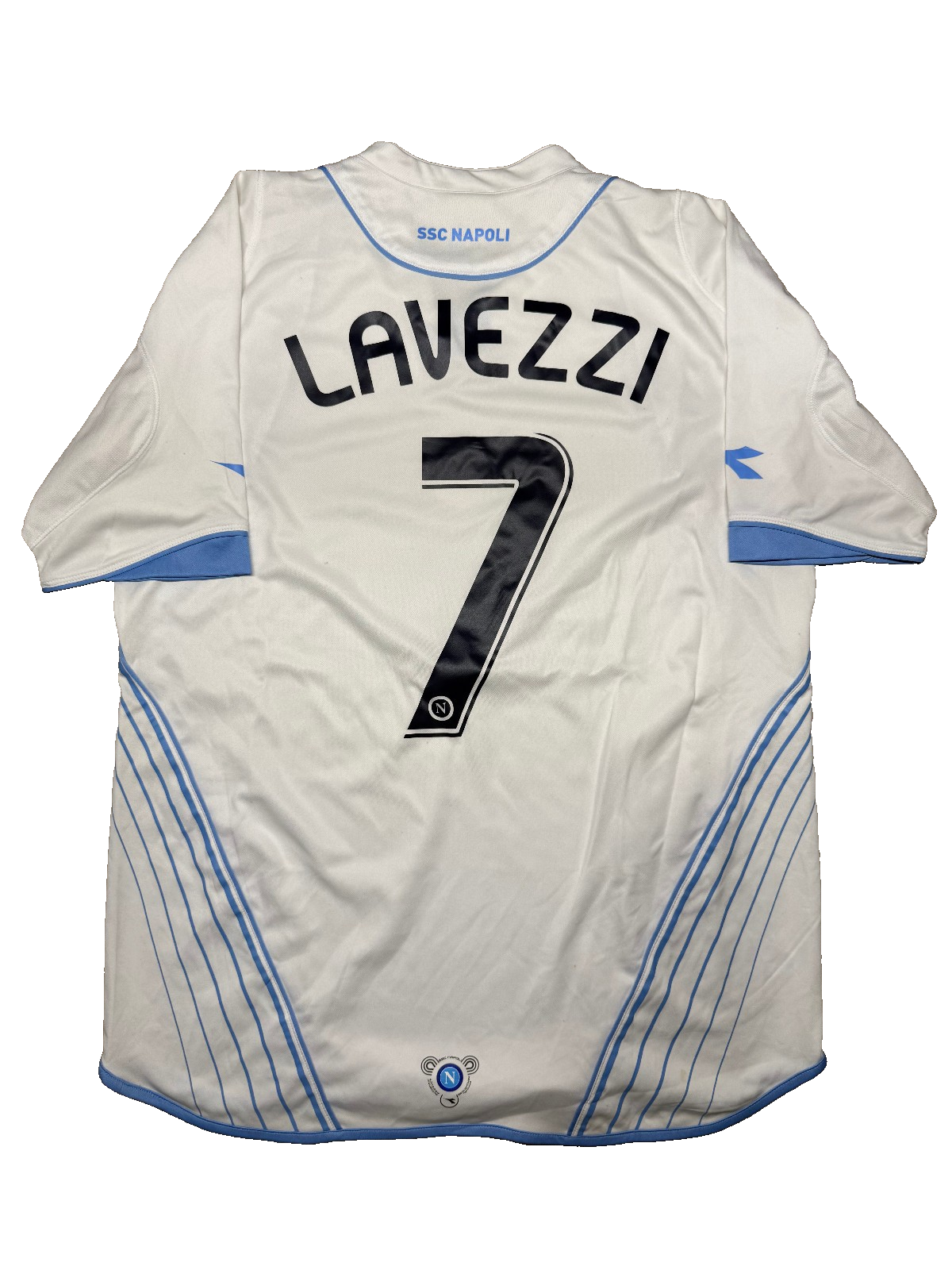 Maglia SSC Napoli Away 2009/10 Lavezzi 7 Diadora Originale Vintage XXL Lete Bian