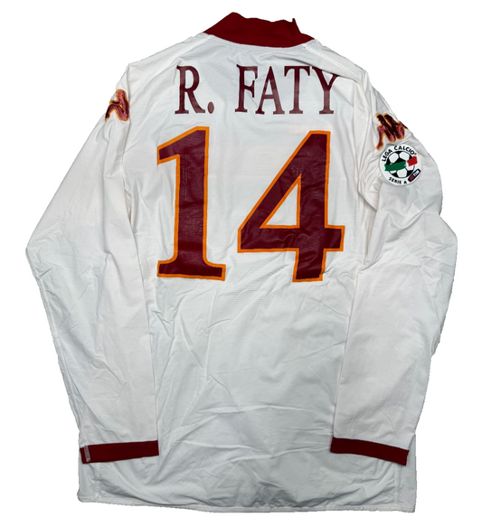 maglia calcio vintage Roma R. FATY #14 Kappa Wind 2009 2010 L Player issue Gara