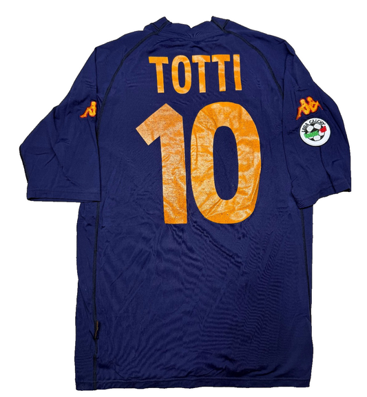 maglia calcio vintage AS Roma Totti 2000 2001 scudetto Kappa Ina Assitalia XL