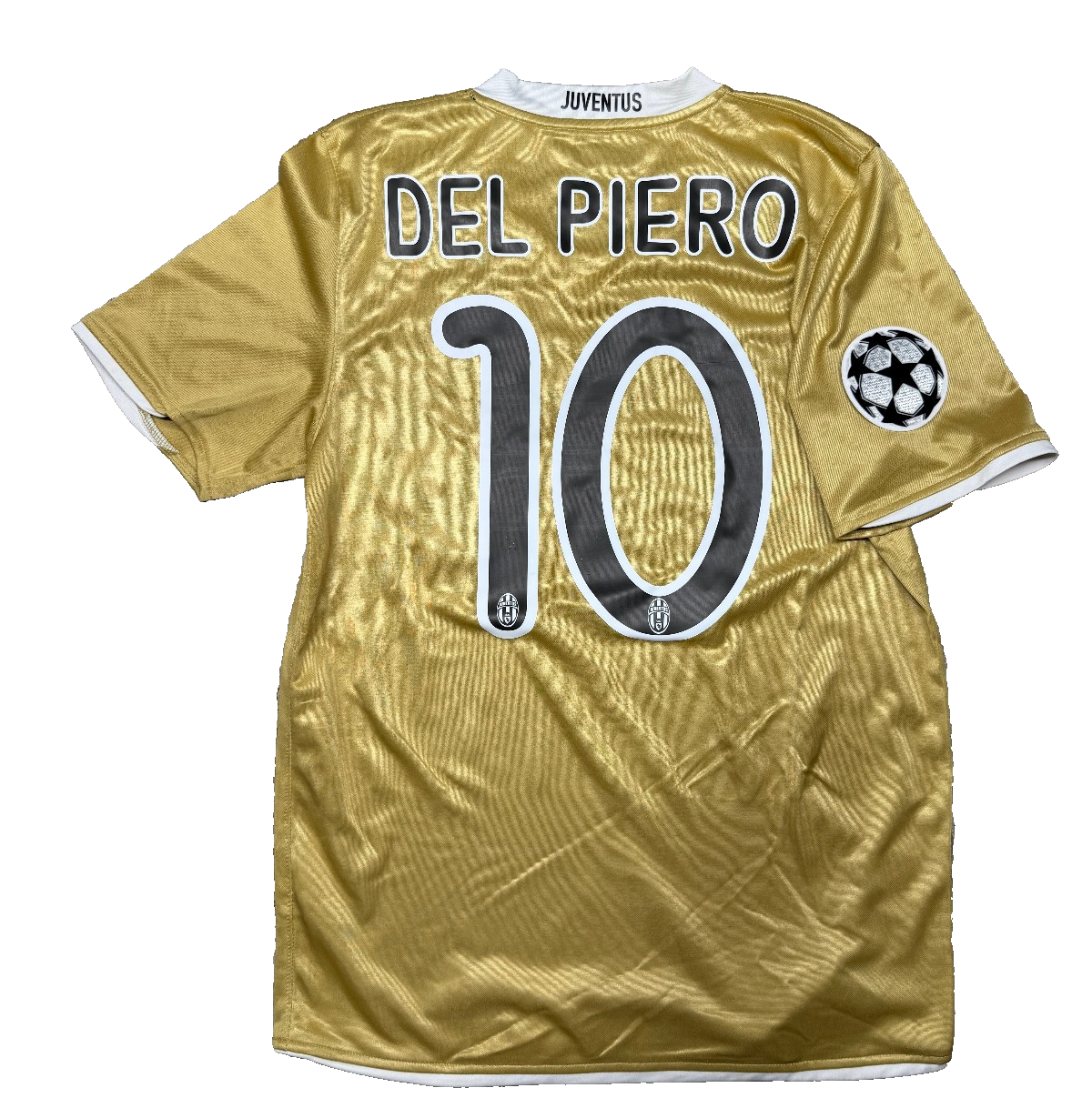 maglia calcio vintage Juventus Del Piero Champions League 2008 away oro S