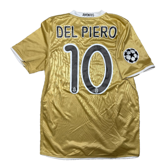 maglia calcio vintage Juventus Del Piero Champions League 2008 away oro S