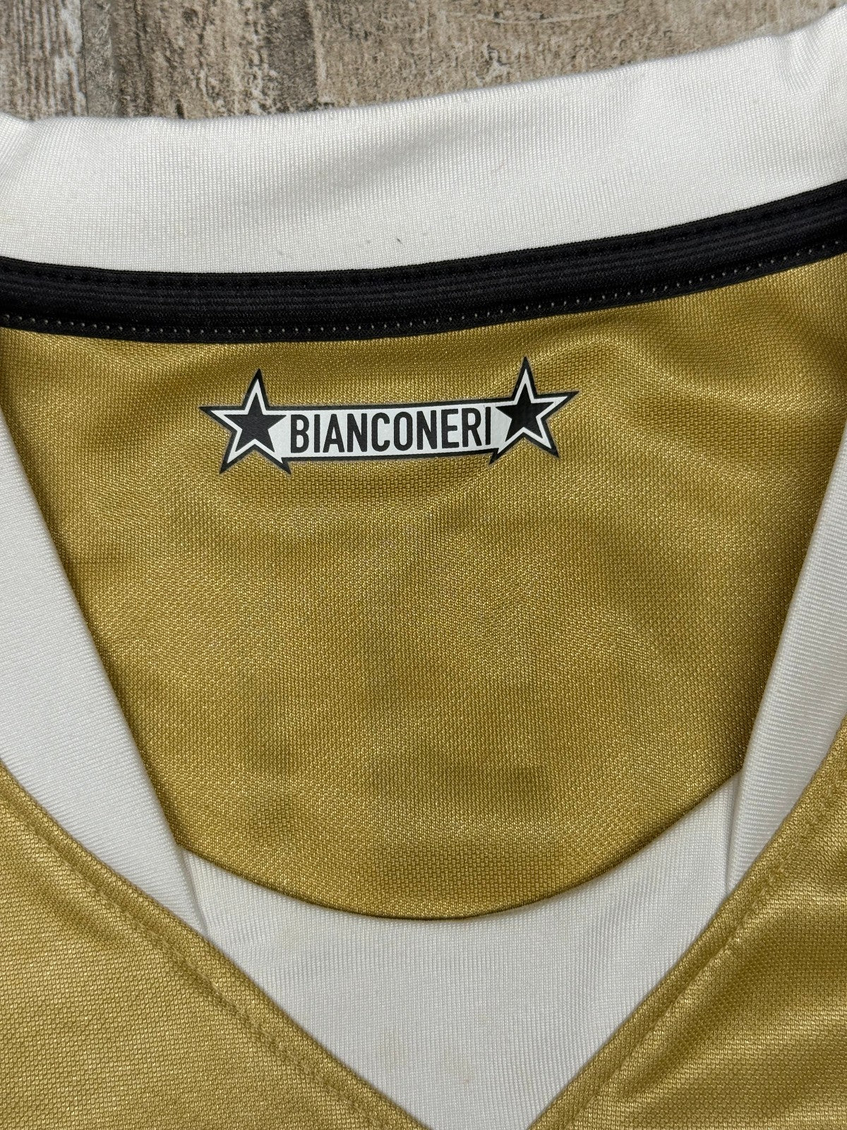 maglia calcio vintage Juventus Del Piero Champions League 2008 away oro S