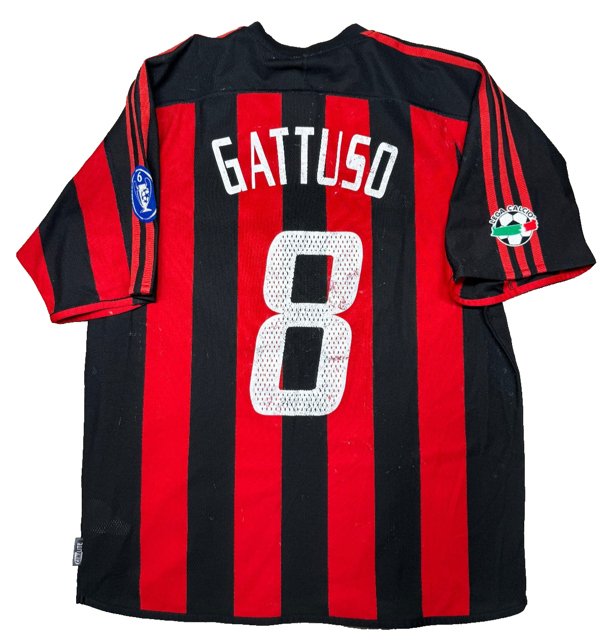maglia calcio vintage AC Milan GATTUSO Adidas 2003 2004 Opel Climalite L