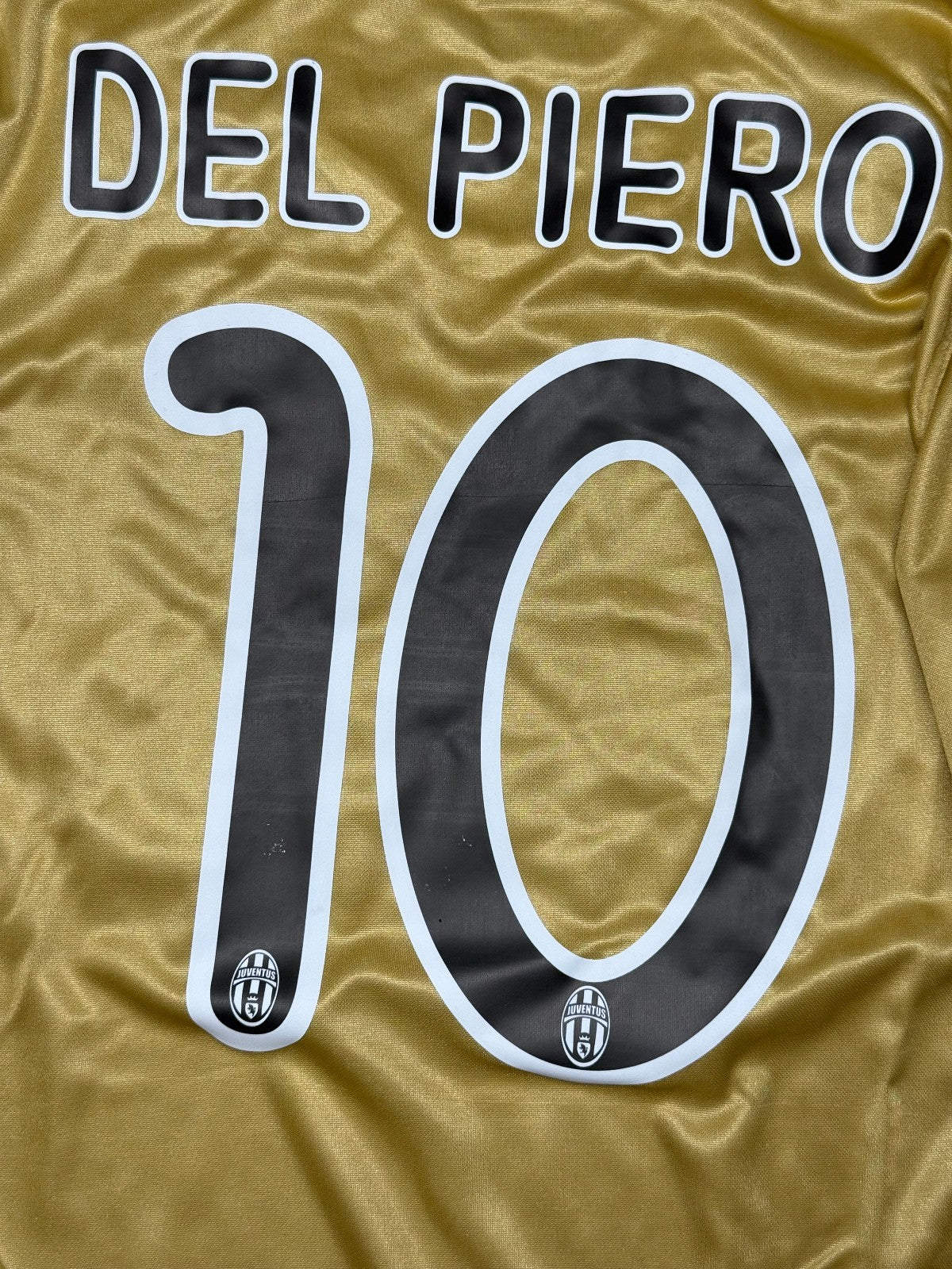 maglia calcio vintage Juventus Del Piero Champions League 2008 away oro S