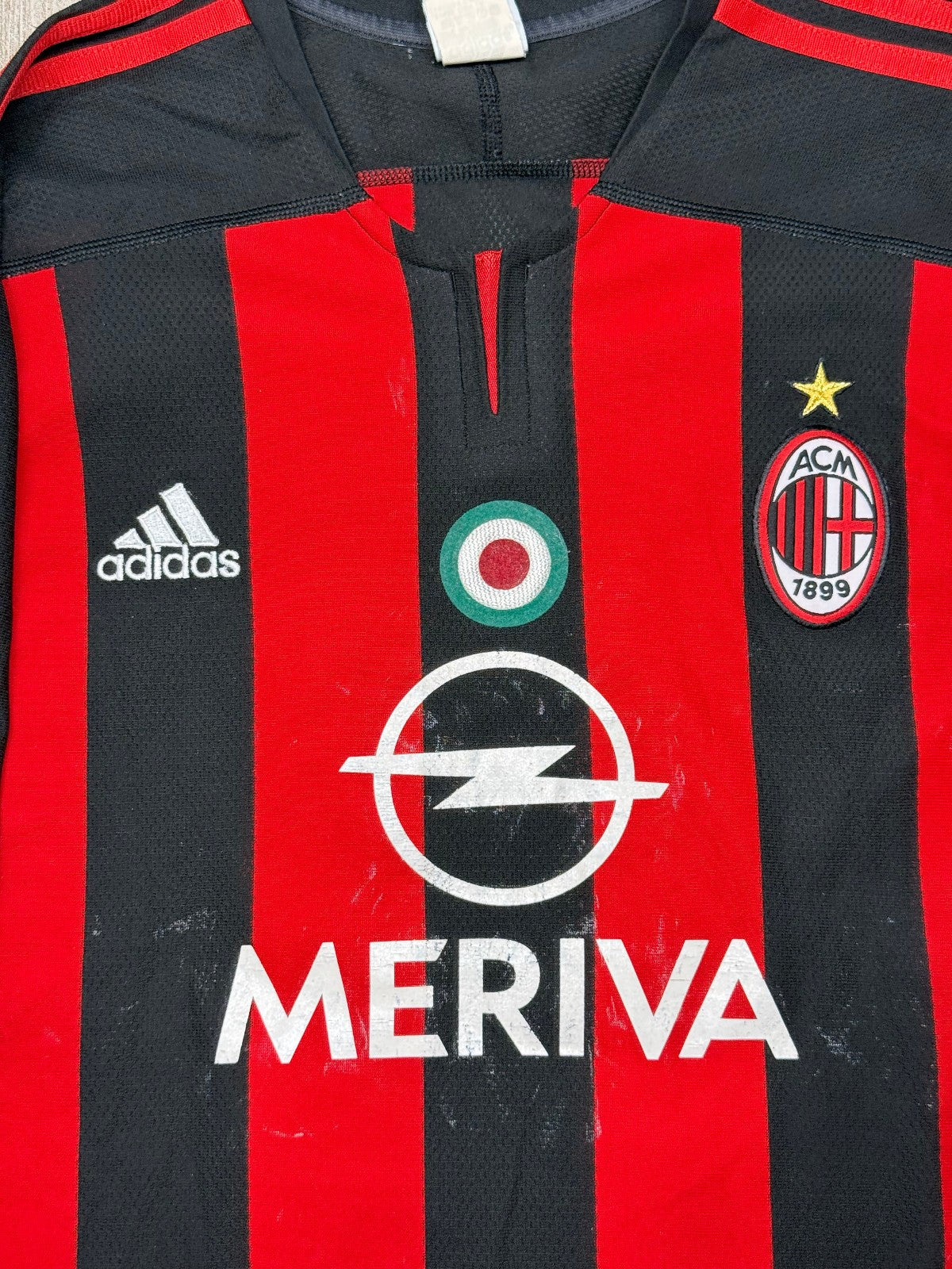 maglia calcio vintage AC Milan GATTUSO Adidas 2003 2004 Opel Climalite L