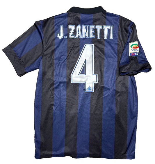Maglia calcio vintage Inter Zanetti Pirelli Nike 2014 2015 L shirt jersey