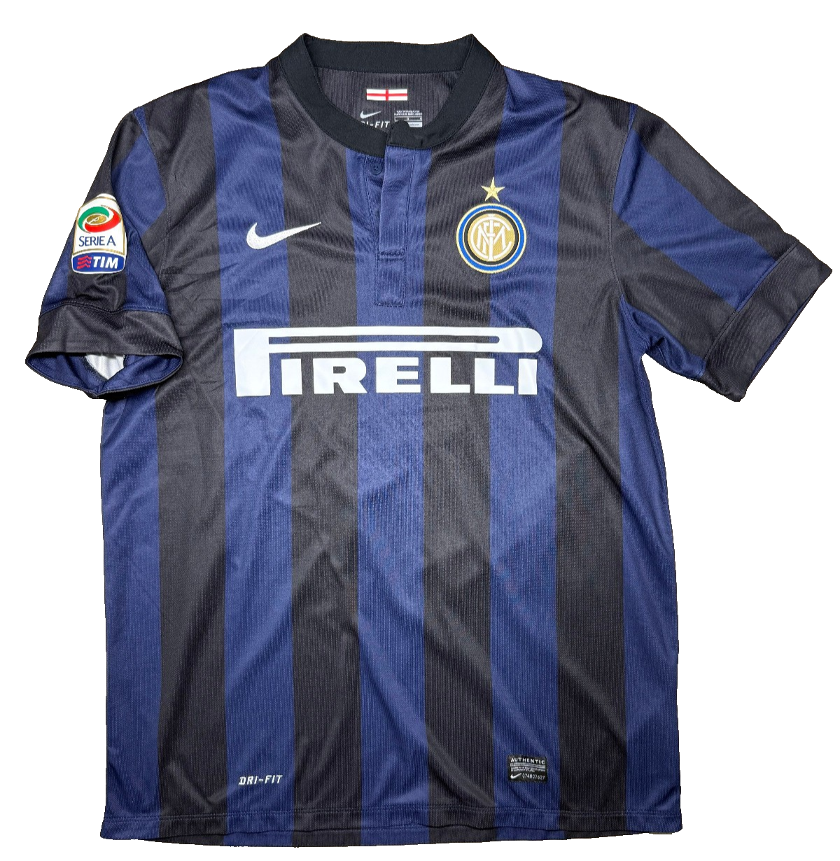 Maglia calcio vintage Inter Zanetti Pirelli Nike 2014 2015 L shirt jersey