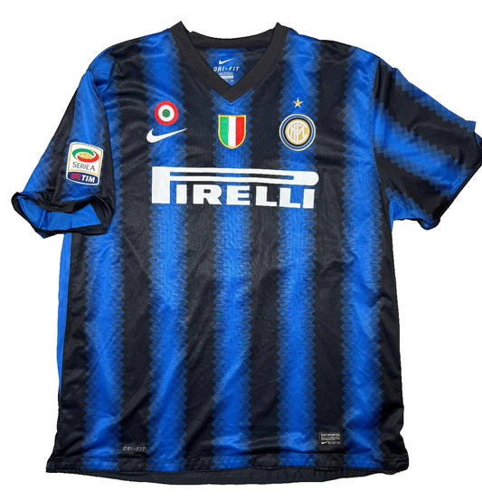 maglia calcio Inter vintage ZANETTI Nike shirt Home Pirelli 2010 2011 jersey XXL