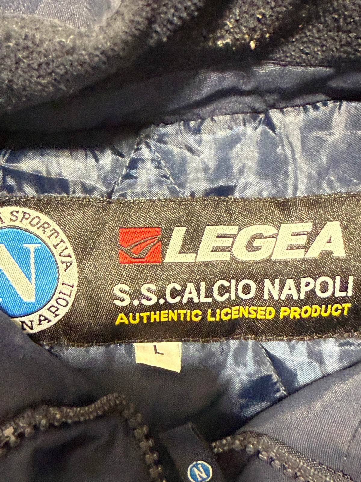 maglia vintage SSC Napoli bench coat Legea 2003 2004 Jacket sweatshirt Large