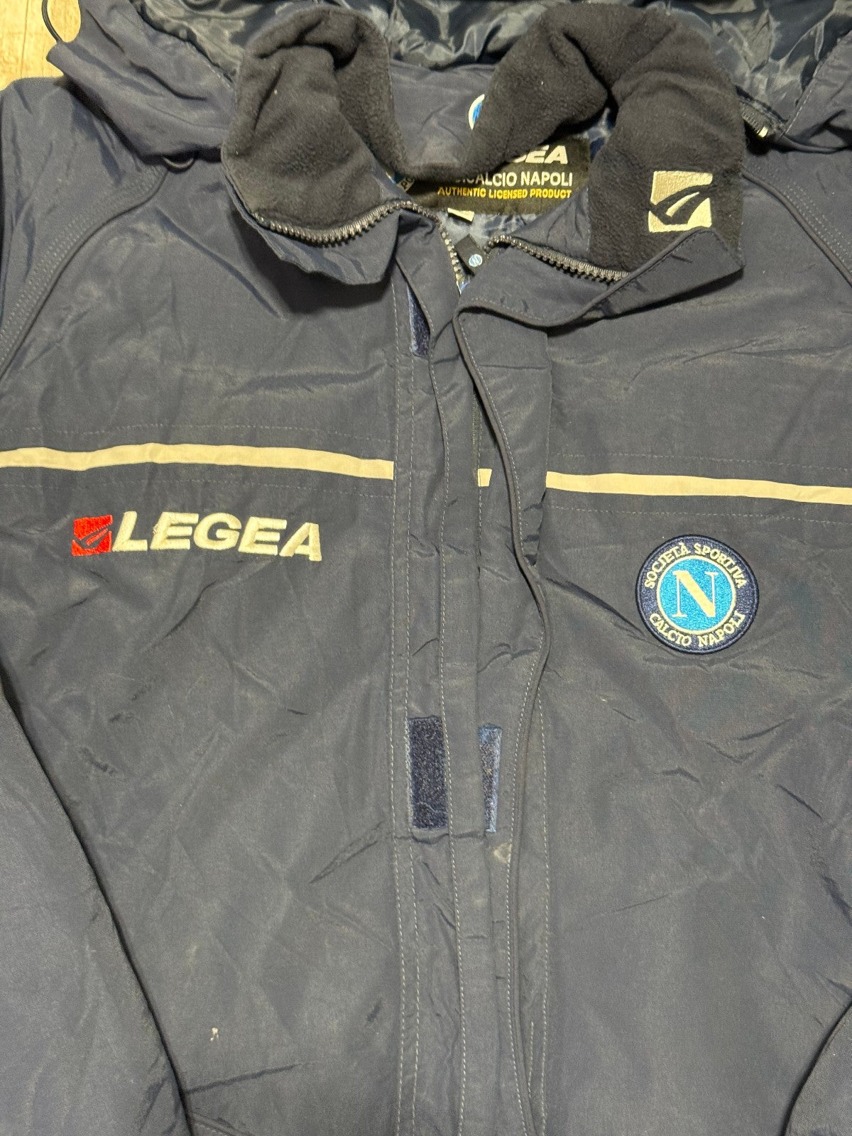 maglia vintage SSC Napoli bench coat Legea 2003 2004 Jacket sweatshirt Large