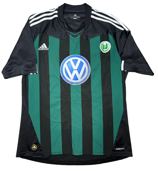 VfL Wolfsburg Dzeko 9 Maglia Vintage Adidas 2009 2010 Home Bundesliga XL