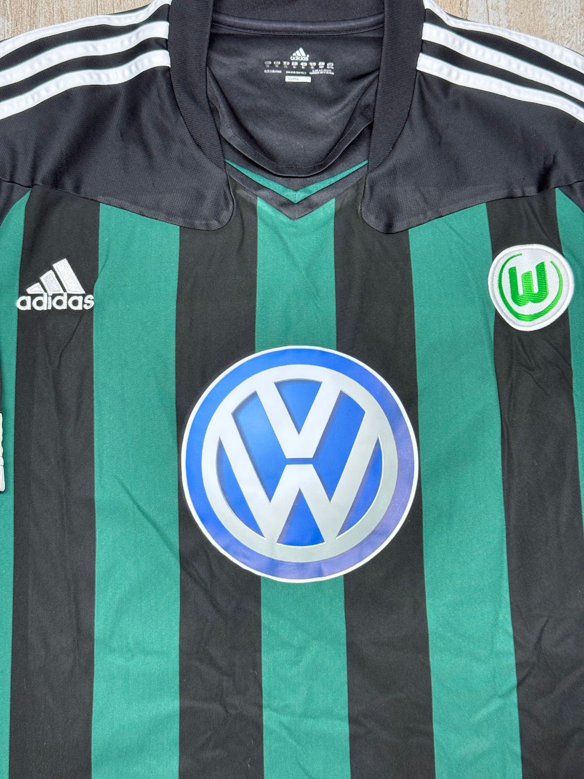 VfL Wolfsburg Dzeko 9 Maglia Vintage Adidas 2009 2010 Home Bundesliga XL