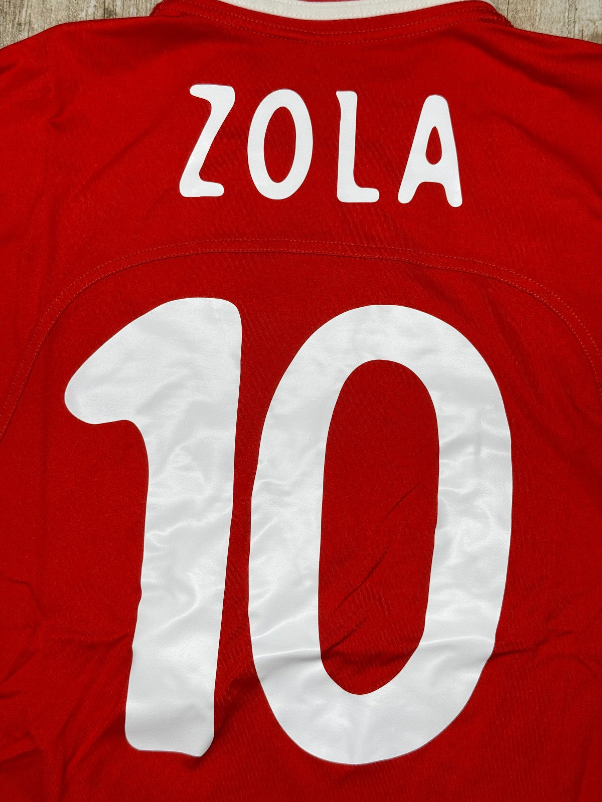 maglia calcio vintage Cagliari ZOLA #10 Line 2003 2004 M Terra Sarda