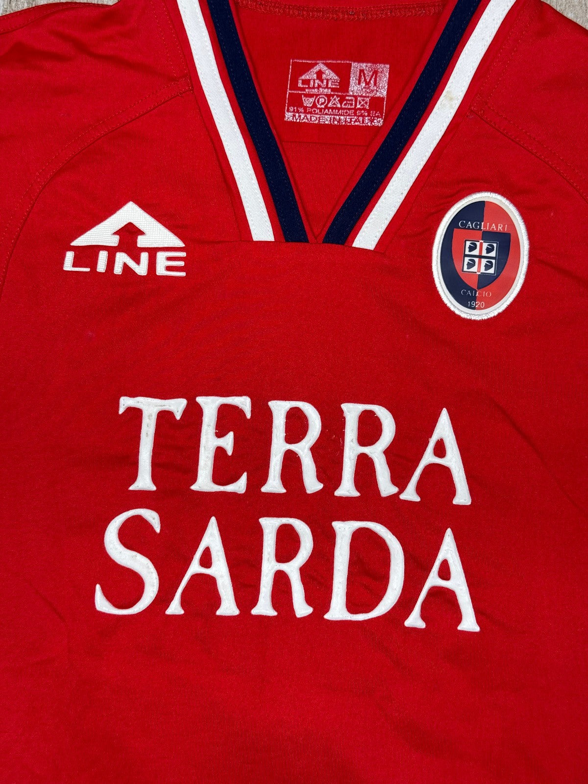 maglia calcio vintage Cagliari ZOLA #10 Line 2003 2004 M Terra
