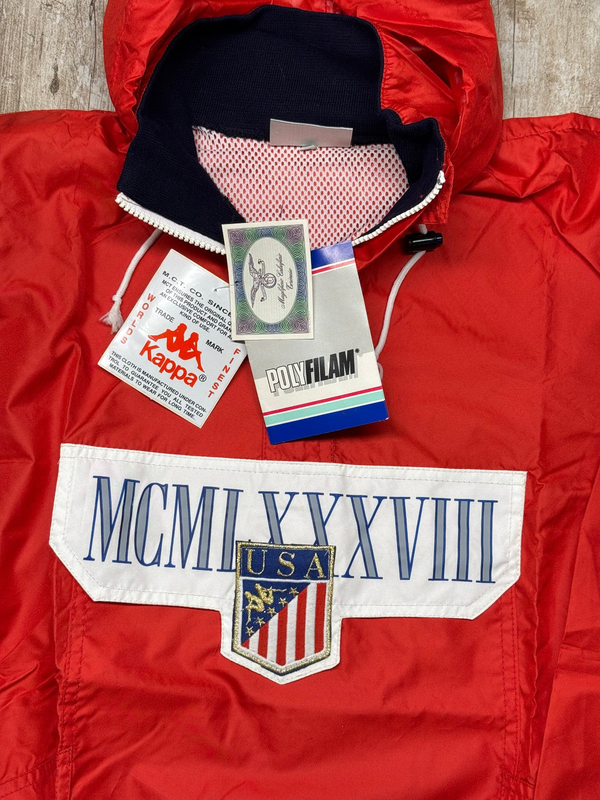 USA 98 Kappa Windbreaker Vintage Originale Nuova con Etichette olympiad 1984 LA