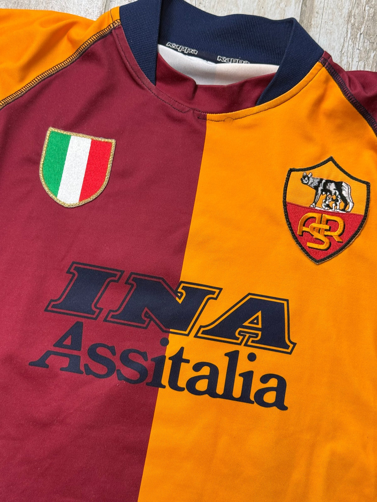 AS Roma Kappa 2001/02 Champions League Totti #10 Maglia Jersey INA Assitalia L