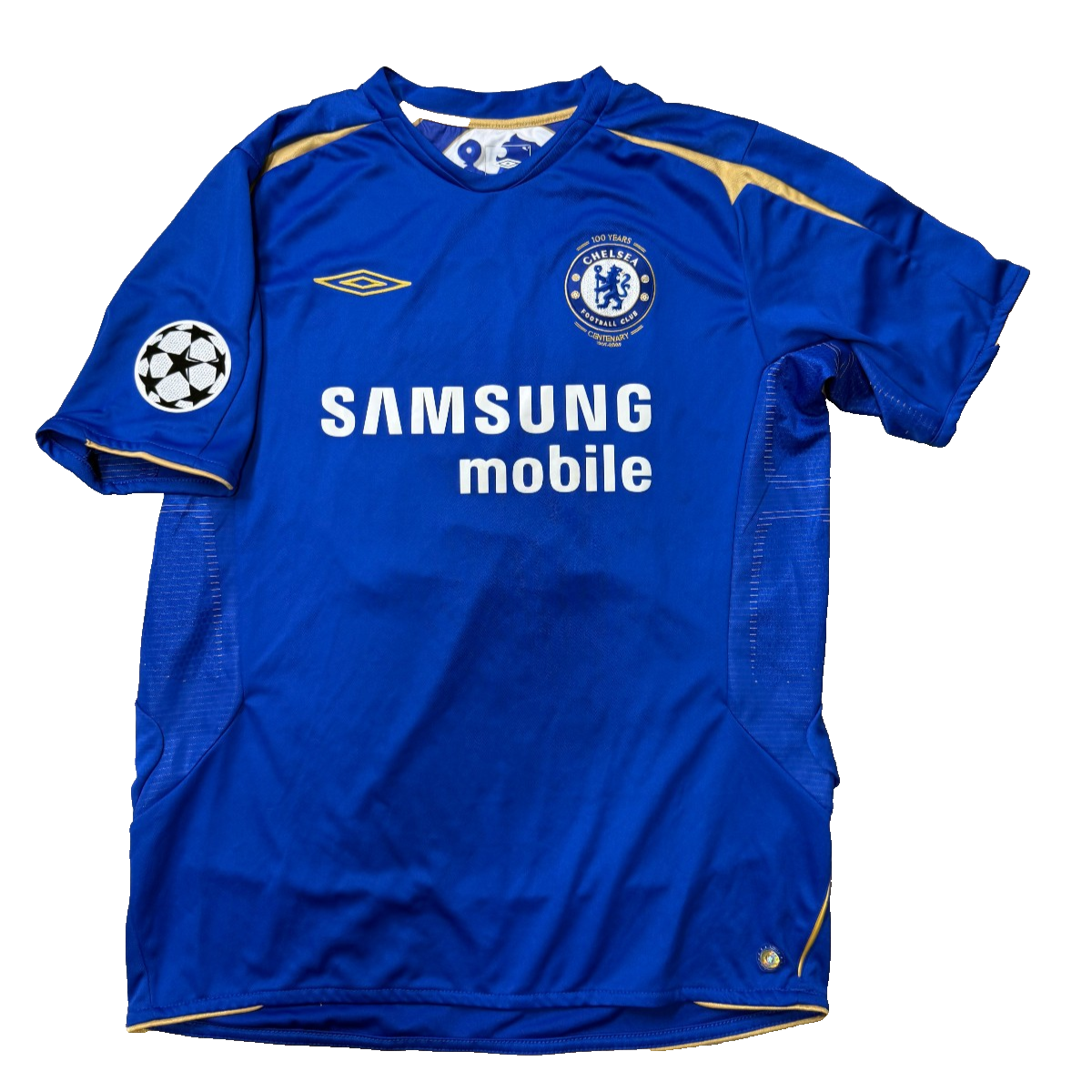 Chelsea Umbro 2005/06 Drogba #15 Champions League Samsung Maglia Jersey L