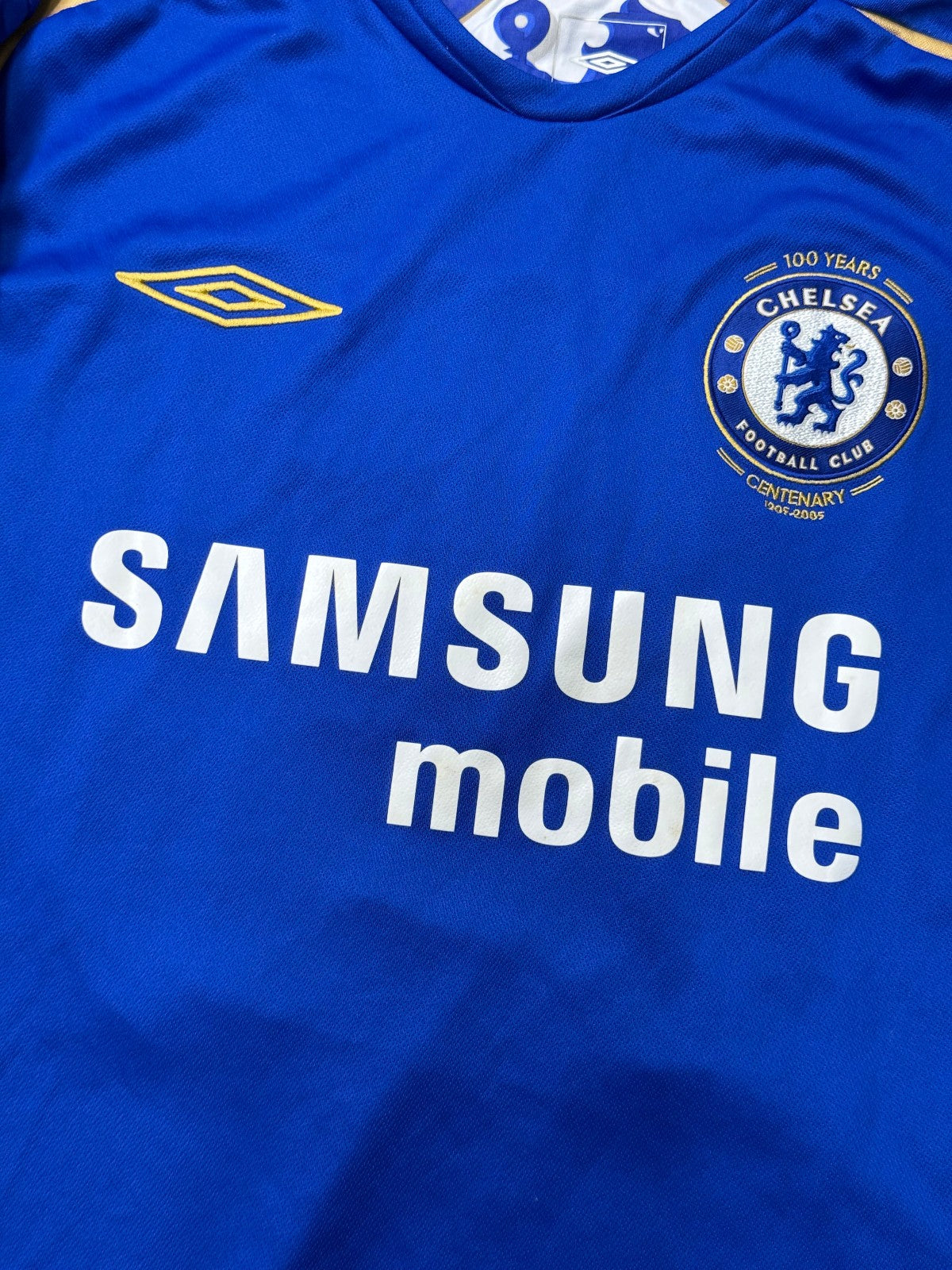Chelsea Umbro 2005/06 Drogba #15 Champions League Samsung Maglia Jersey L
