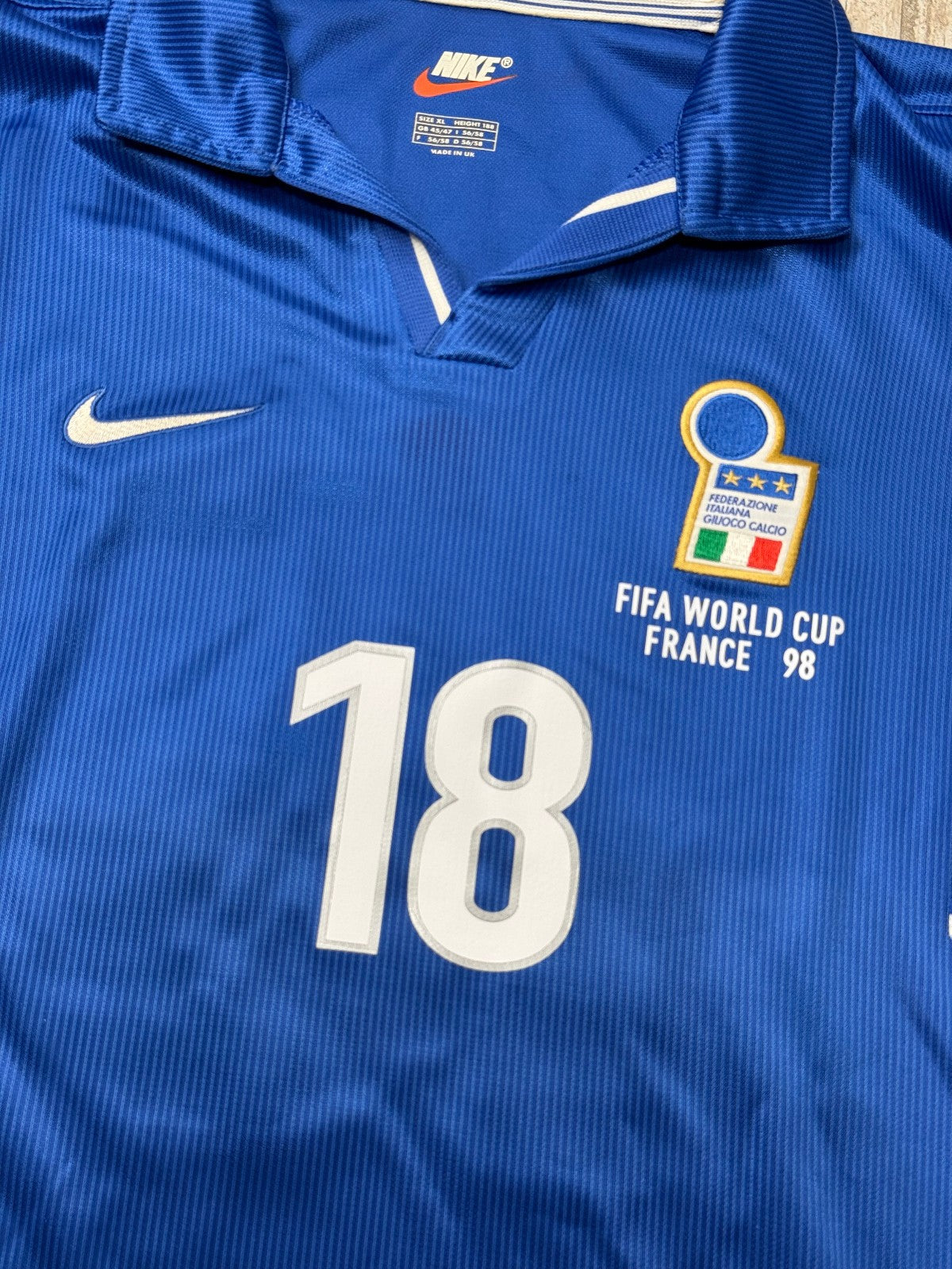 maglia calcio vintage Nike Italia Italy FIFA World Cup BAGGIO 1998 Dri FIT XL