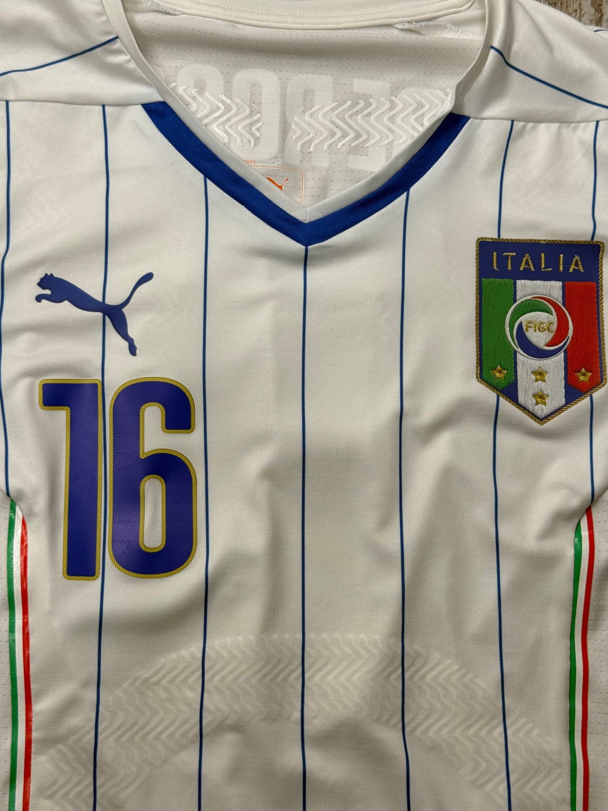 maglia calcio vintage Italia DE ROSSI World Cup 2014 Brasil PUMA player issue XL