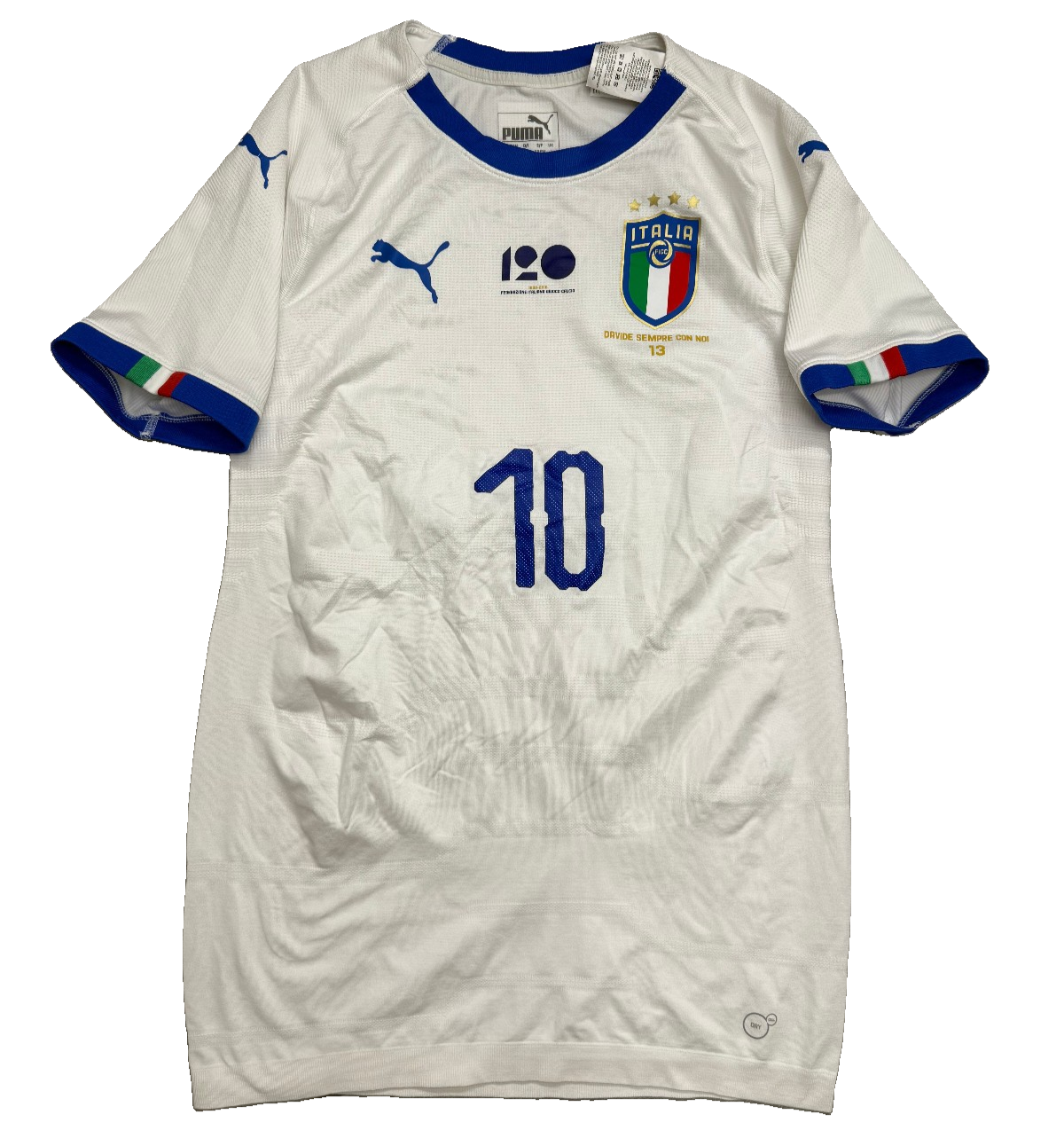 Italia shirt Puma 2018 Insigne 10 Maglia Away Nazionale Italiana L vs ARGENTINA