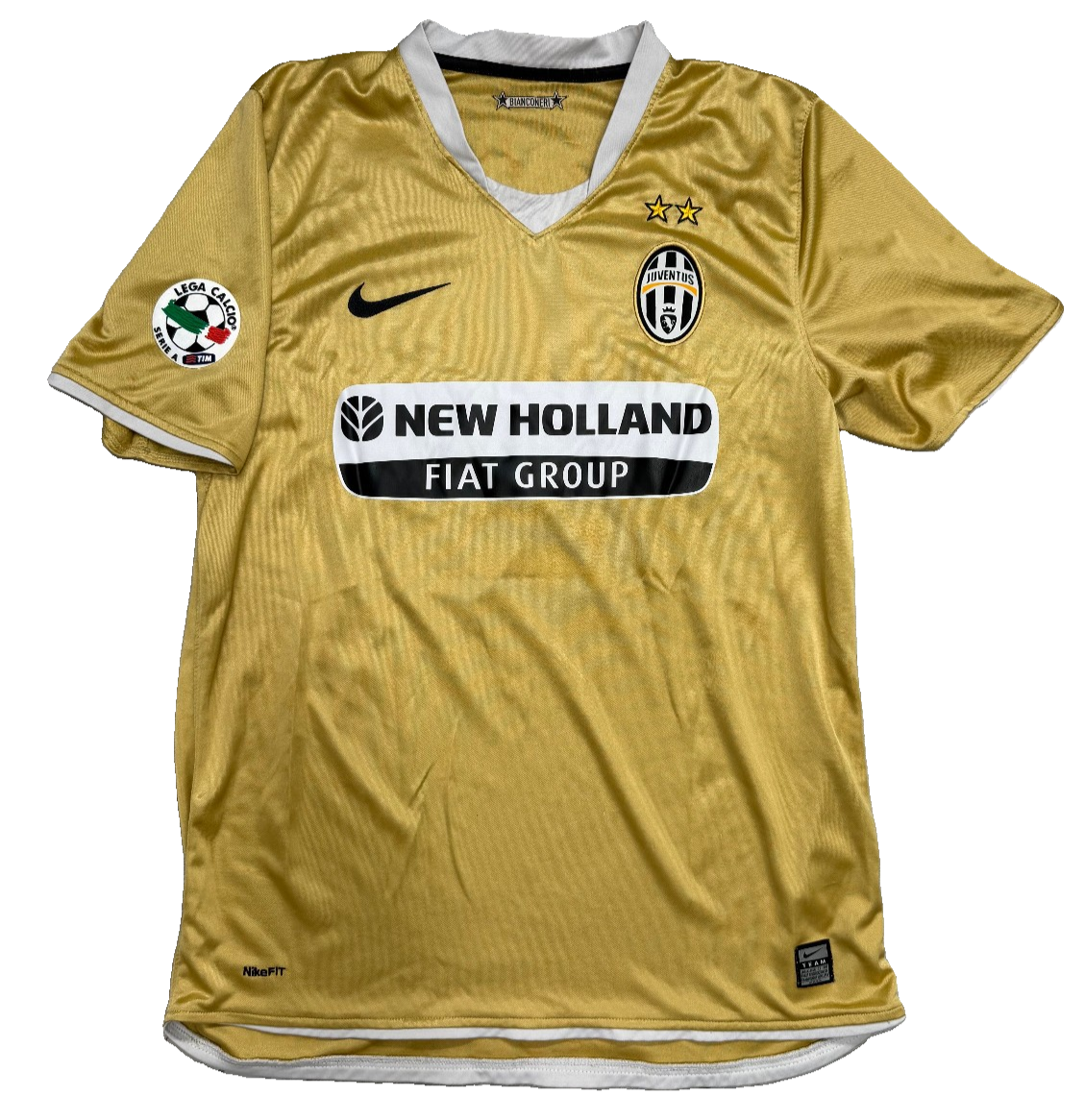 maglia calcio vintage Juventus Del Piero Champions League 2008 away oro L