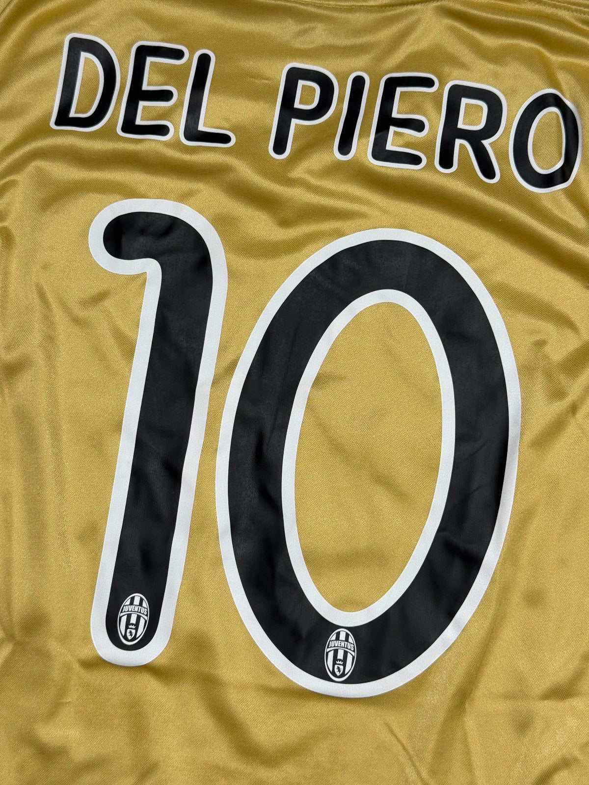maglia calcio vintage Juventus Del Piero Champions League 2008 away oro L